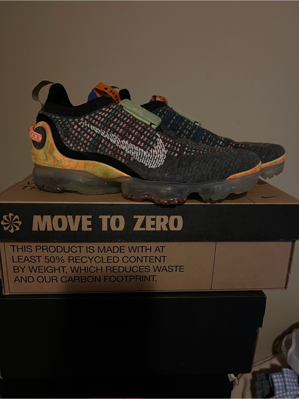 Nike Women Black Multicolor Flyknit Slip-On Sneakers